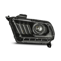Thumbnail for AlphaRex 10-12 Ford Mustang PRO-Series Projector Headlights Plank Style Jet Black w/Top/Bottom DRL