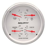 Thumbnail for AutoMeter Gauge Quad 5in. 240 Ohm(e) to 33 Ohm(f) Elec Arctic White