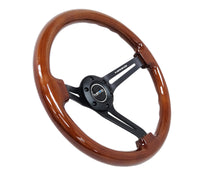 Thumbnail for NRG Reinforced Steering Wheel (350mm / 3in. Deep) Brown Wood w/Blk Matte Spoke/Black Center Mark