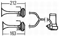 Thumbnail for Hella Horn Kit Air 2-Trumpet 24V