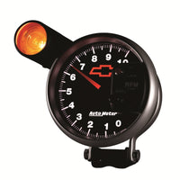 Thumbnail for Autometer GM Bowtie Black 5in 10000 RPM Pedestal Electronic Tachometer w/ Ext Shift Light