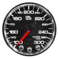 Thumbnail for Autometer Spek-Pro Gauge Oil Temp 2 1/16in 300f Stepper Motor W/Peak & Warn Blk/Chrm
