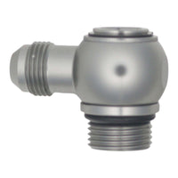 Thumbnail for DeatschWerks 10AN ORB Male to 8AN Male Flare Low Profile 90-Degree Swivel - Anodized DW Titanium