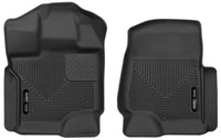 Thumbnail for Husky Liners 2017 Ford Super Duty (Crew Cab / Super Cab) WeatherBeater Black Front Floor Liners