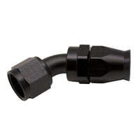 Thumbnail for DeatschWerks 10AN Female Swivel 45-Degree Hose End PTFE (Incl Olive Insert) - Anodized Matte Black
