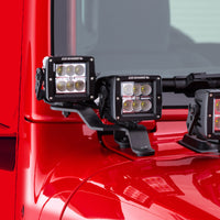 Thumbnail for Go Rhino 18-20 Jeep Wrangler JL/JLU/Gladiator JT Light Mount - Two 3in Cubes Offset