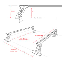 Thumbnail for Go Rhino 20-22 Jeep Gladiator JT/16-22 Toy. Tacoma/05-21 Nssn Frontier XRS Cross Bars Kit - Tex. Blk
