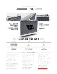 Thumbnail for CSF R32 Nissan Skyline GT-R / GT-S Full Billet Aluminum High-Performance Radiator - Raw Finish