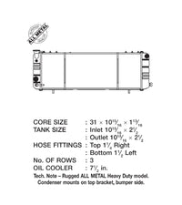 Thumbnail for CSF 91-01 Jeep Cherokee 4.0L (LHD Only) Heavy Duty 3 Row All Metal Radiator