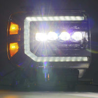 Thumbnail for AlphaRex 14-18 GMC Sierra NOVA LED Proj Headlights Plnk Style Alpha Blk w/Activ Light/Seq Signal/DRL