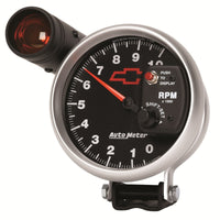 Thumbnail for Autometer GM Bowtie Black 5in 10000 RPM Pedestal Electronic Tachometer w/ Ext Shift Light