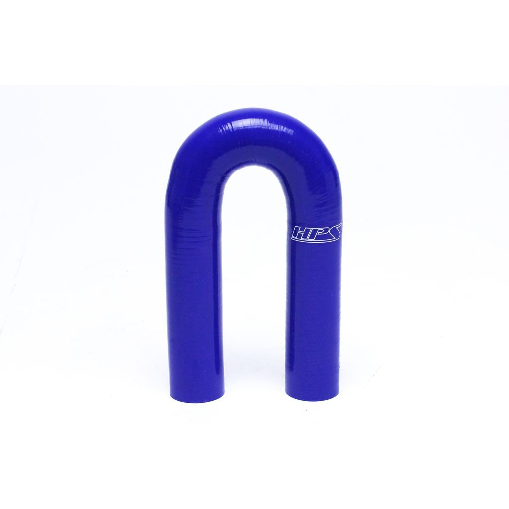 HPS 1.5" ID High Temp 4-ply Reinforced Silicone 180 Degree U Bend Elbow Coupler Hose Blue (38mm ID)