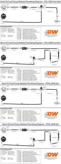 Thumbnail for DeatschWerks 2006+ Hemi X2 Series Pump Module -8AN Feed w/ -6AN Return PTFE Plumbing Kit