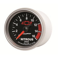 Thumbnail for Autometer GM Bowtie Black 2-1/16in 0-1600 PSI Nitrous Pressure - Digital Stepper Motor
