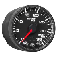 Thumbnail for Autometer Spek-Pro Gauge Boost 2 1/16in 35psi Stepper Motor W/Peak & Warn Black/Black