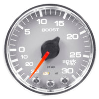 Thumbnail for Autometer Spek-Pro Gauge Vac/Boost 2 1/16in 30Inhg-30psi Stepper Motor W/Peak & WarnSilver/Chrome