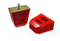 Thumbnail for Energy Suspension Universal 4.5in Tall x 4.5in Long x 2.5in Wide Red Bump Stops (2 per set)