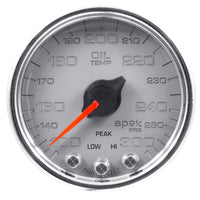 Thumbnail for Autometer Spek-Pro Gauge Oil Temp 2 1/16in 300f Stepper Motor W/Peak & Warn Slvr/Chrm