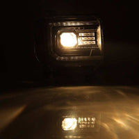 Thumbnail for AlphaRex 14-18 GMC Sierra PRO-Series Proj Headlights Plank Alpha Blk w/Activ Light/Seq Signal/DRL