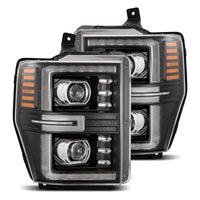 Thumbnail for AlphaRex 08-10 Ford F250-550 LUXX-Series LED Projector Headlights Black w/Activ Light/Seq Signal