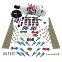 Thumbnail for Nitrous Express Shark Dual Stage/Alc 16 Nozzles 8 Solenoids Nitrous Kit (200-1200HP) w/10lb Bottle