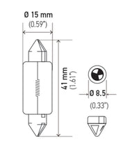 Thumbnail for Hella Bulb 6480 24V 18W SV8.5-8 T4.625 15x43mm