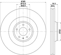 Thumbnail for Hella Pagid Front High Carbon Brake Rotor - 05-09 Audi A8