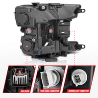 Thumbnail for Anzo 18-20 Ford F-150 Full Led Projector Light Bar Headlights Black Amber