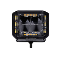 Thumbnail for Go Rhino Xplor Blackout Combo Series Cube Sideline LED Spot Lights w/ Amber 4x3 - Blk (Pair)