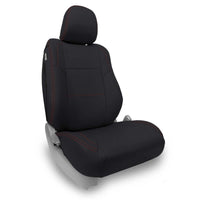 Thumbnail for PRP 12-15 Toyota Tacoma Front Seat Covers/ Fold Flat Edition (Pair) - Black with Red Stitching