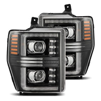 Thumbnail for AlphaRex 08-10 Ford F250-550 PRO-Series Projector headlights Black w/Activ Light/Seq Signal