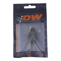 Thumbnail for DeatschWerks 6AN Male Flare to 1/4in Female EFI Quick Connect Adapter - Anodized Matte Black