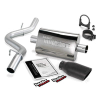 Thumbnail for Banks Power 97-99 Jeep 2.5/4.0L Wrangler Slip Fit Cat Monster Exh Sys - SS Single Exh w/ Blk Tip