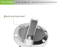 Thumbnail for DV8 Offroad 2012-14 Jeep JK Twist On Billet Oil Cap