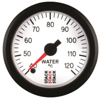 Thumbnail for Autometer Stack 52mm 40-120 Deg C 1/8in NPTF Male Pro Stepper Motor Water Temp Gauge - White