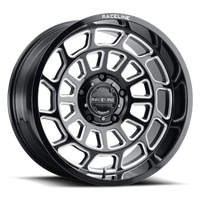 Thumbnail for Raceline 955M Warp 20x10in / 8x165.1 BP / -19mm Offset / 125.2mm Bore - Satin Black & Milled Wheel