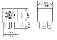 Thumbnail for Hella Relay Mini Iso 4 Pole 12V Spst