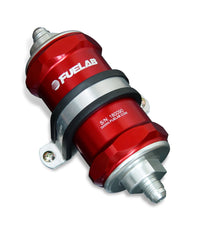 Thumbnail for Fuelab 818 In-Line Fuel Filter Standard -6AN In/Out 10 Micron Fabric - Red