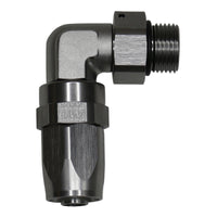 Thumbnail for DeatschWerks 8AN ORB Female Swivel 90-Degree Hose End CPE - Anodized DW Titanium