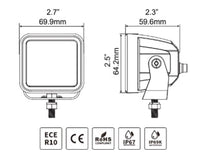 Thumbnail for Go Rhino Xplor Blackout Series Cube LED Flood Light Kit (Surface/Threaded Stud Mnt) 2x2 - Blk (Pair)