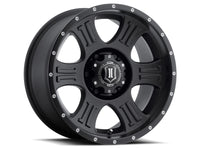 Thumbnail for ICON Shield 17x8.5 6x5.5 0mm Offset 4.75in BS 106.1mm Bore Satin Black Wheel