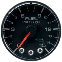 Thumbnail for Autometer Spek-Pro Gauge Fuel Press 2 1/16in 15psi Stepper Motor W/Peak & Warn Blk/Blk