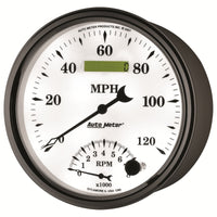 Thumbnail for AutoMeter Gauge Tach/Speedo 5in. 120MPH & 8K RPM Elec. Program Old Tyme White II