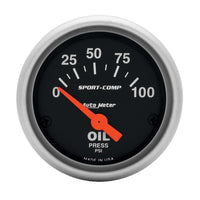 Thumbnail for Autometer Sport-Comp 52mm 0-100 PSI Electronic Oil Pressure Gauge