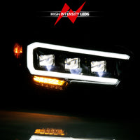 Thumbnail for ANZO 2016-2018 Toyota Tacoma LED Projector Headlights Plank Style Black w/ Amber