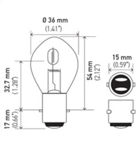 Thumbnail for Hella Bulb 6245 12V 45/40W Ba20D B11 S2