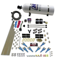 Thumbnail for Nitrous Express Pro-Shk/Gas (200-600HP) 2 Fuel 1 Supershark Solenoid Nitrous Kit w/15lb Bottle