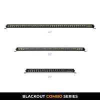 Thumbnail for Go Rhino Xplor Blackout Combo Series Sgl Row LED Light Bar w/Amber (Side/Track Mount) 31.5in. - Blk