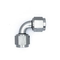 Thumbnail for DeatschWerks 8AN Flare Female Swivel 90-Degree to 8AN Flare Female Swivel - Anodized Matte Black