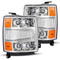 Thumbnail for AlphaRex 04-15 Chevy 1500HD NOVA-Series LED Proj Headlights Chrome w/Activ Light/Seq Signal & SB DRL